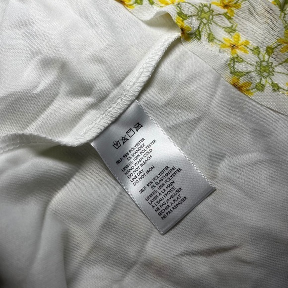 Urban Outfitters Yellow Floral Print Smocked Square Neck Tie Front Mini Dress M - Picture 6 of 7